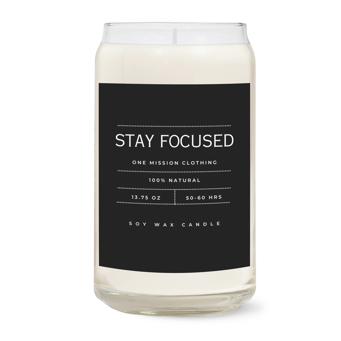 Stay Focused Natural Soy Candle – 13.75oz Clear Jar