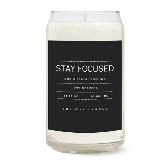 Stay Focused Natural Soy Candle – 13.75oz Clear Jar